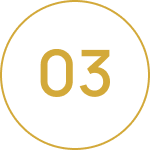 Gold number three inside circle