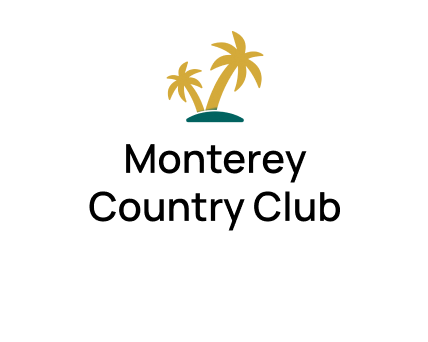 Palm trees above Monterey Country Club text
